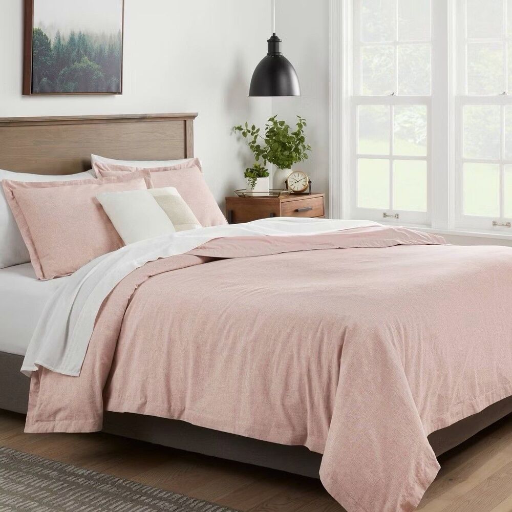 Threshold Twin/Twin XL Linen Cotton Chambray Duvet Cover Sham Set Terracotta